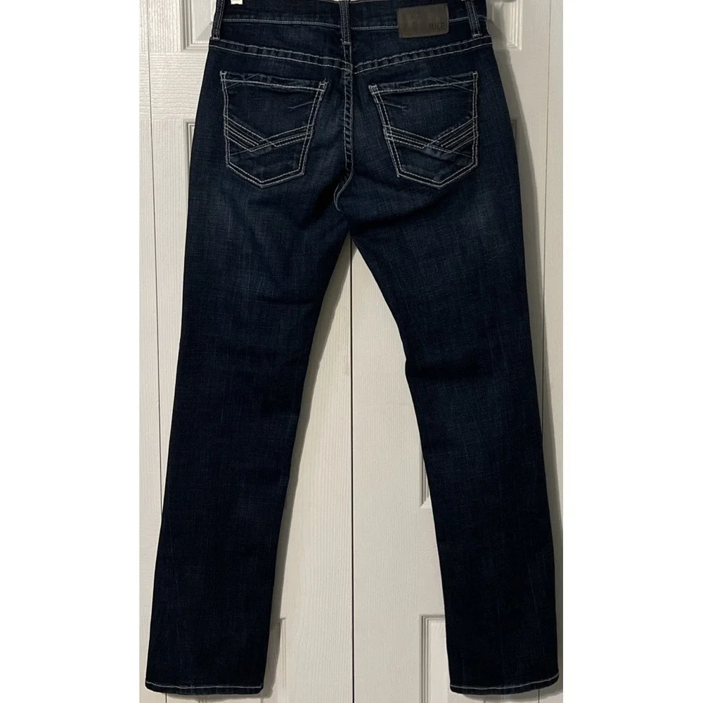 BKE Buckle Jake Straight Leg Stretch Dark Wash Blue Jeans Size 30x32 (30x33)